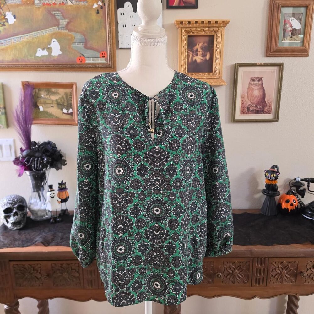 Y2k Juicy Couture Floral Paisley Print Blouse